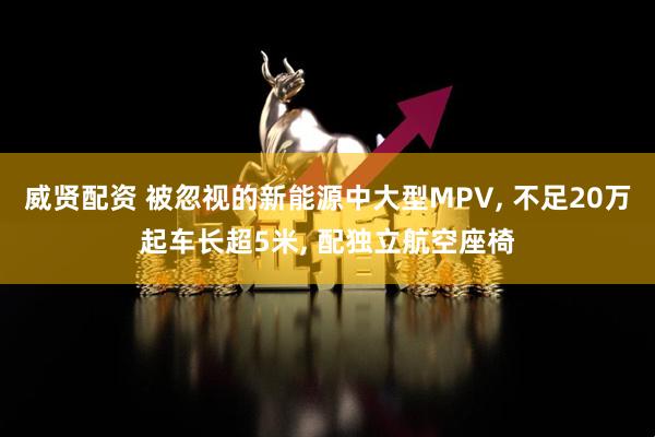 威贤配资 被忽视的新能源中大型MPV, 不足20万起车长超5米, 配独立航空座椅